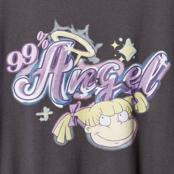 Torrid Plus Size 1X 14-16 Nickelodeon Rugrats Angelica Lettuce Hem Crop Top - Picture 3 of 4